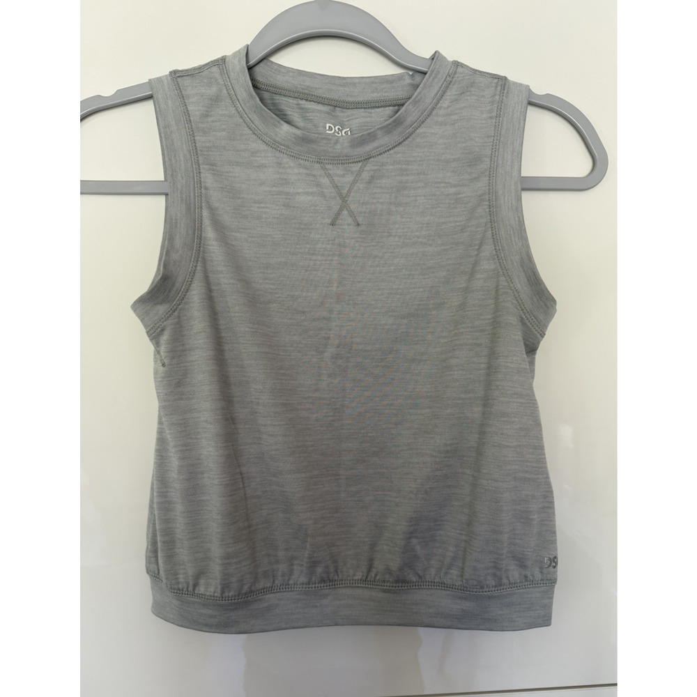 DSG Girls Small Gray Tank Top Athletic Performance Sleeveless Shirt S 8/9